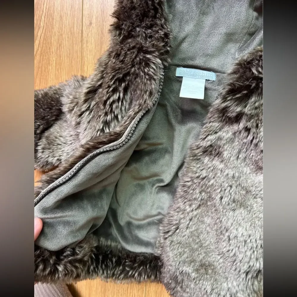 restoration hardware baby & child faux fur teddy bear jacket